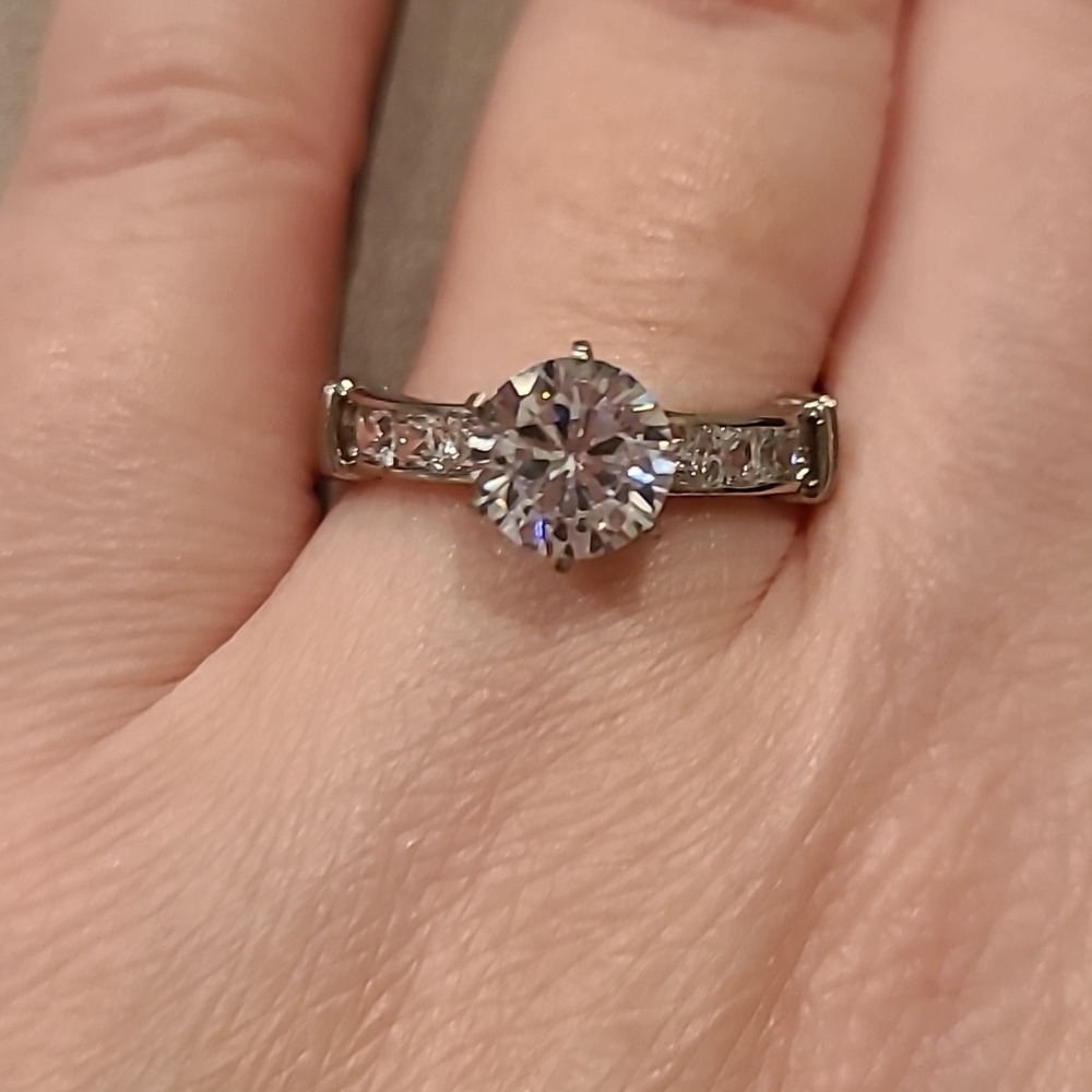 cubic zirconia stainless steel ring